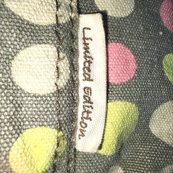 Kavu Limited Edition Tan With Pink & Yellow Polka Dot Canvas Rope Crossbody Bag - Picture 7 of 12